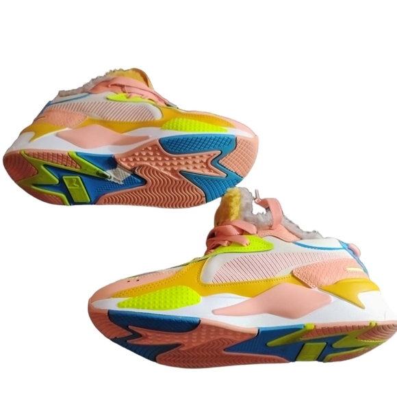 Puma RS-X Cuddle Sneakers 9.5 Faux Fur Pastel Pink - Picture 4 of 12